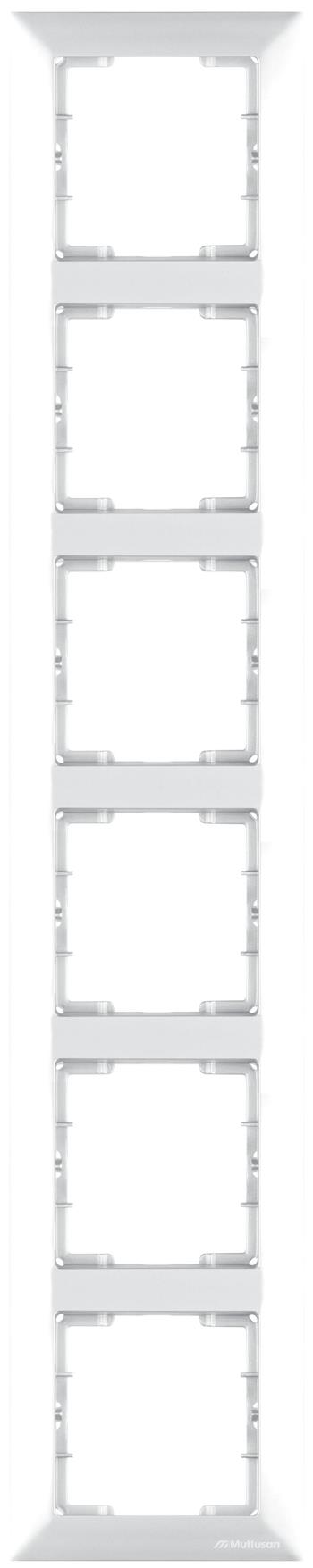 6 fach Rahmen vertikal Weiß (CANDELA Standard)