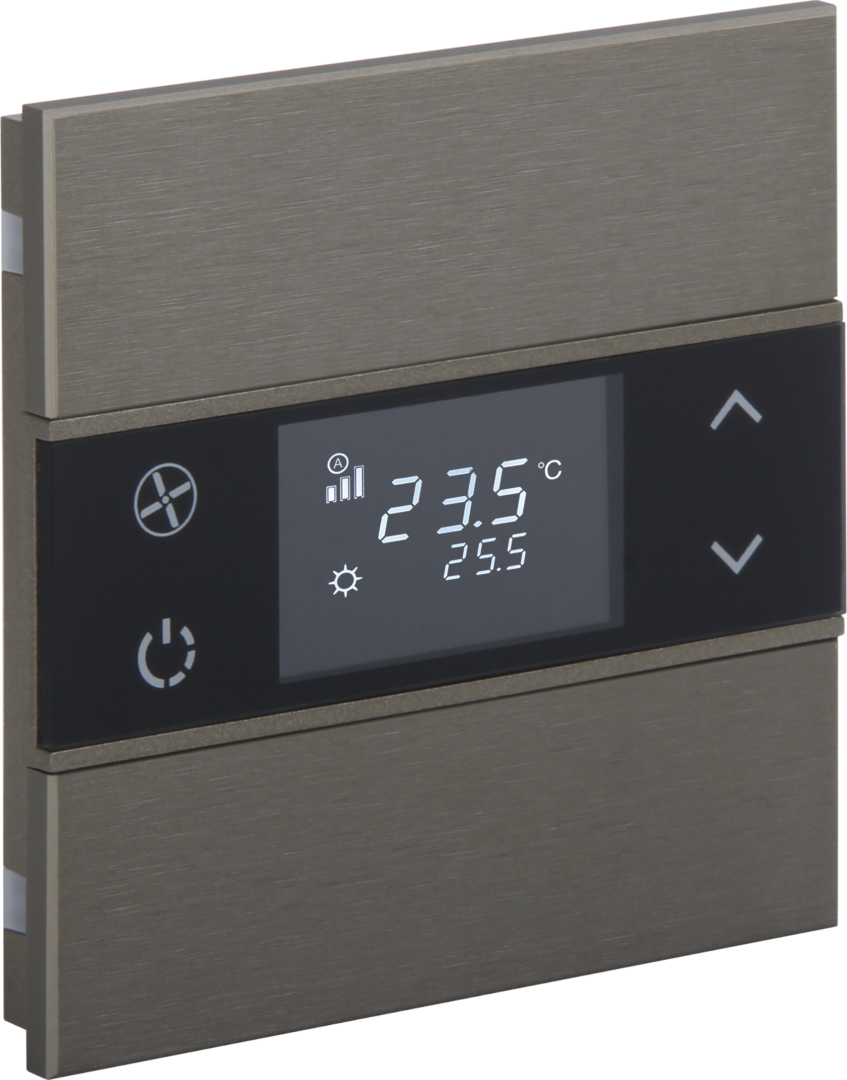 KNX Metall Taster mit Thermostat ROSA · Bronze 2