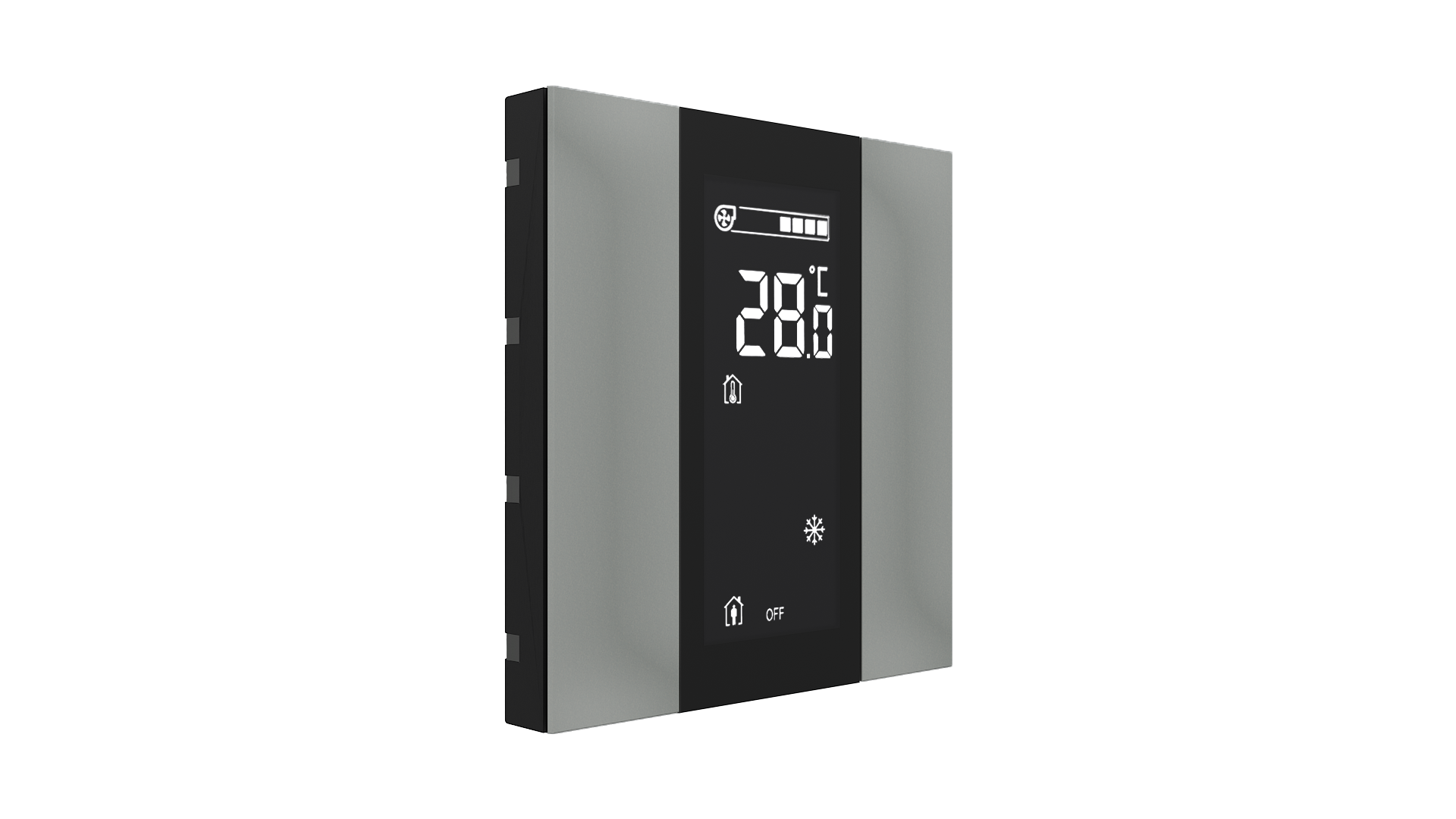 KNX Raumtemperatursensor iSwitch+ Grau Metalloptik 2 Tasten KNX Raumtemperatursensor iSwitch+ Grau Metalloptik 2 Tasten