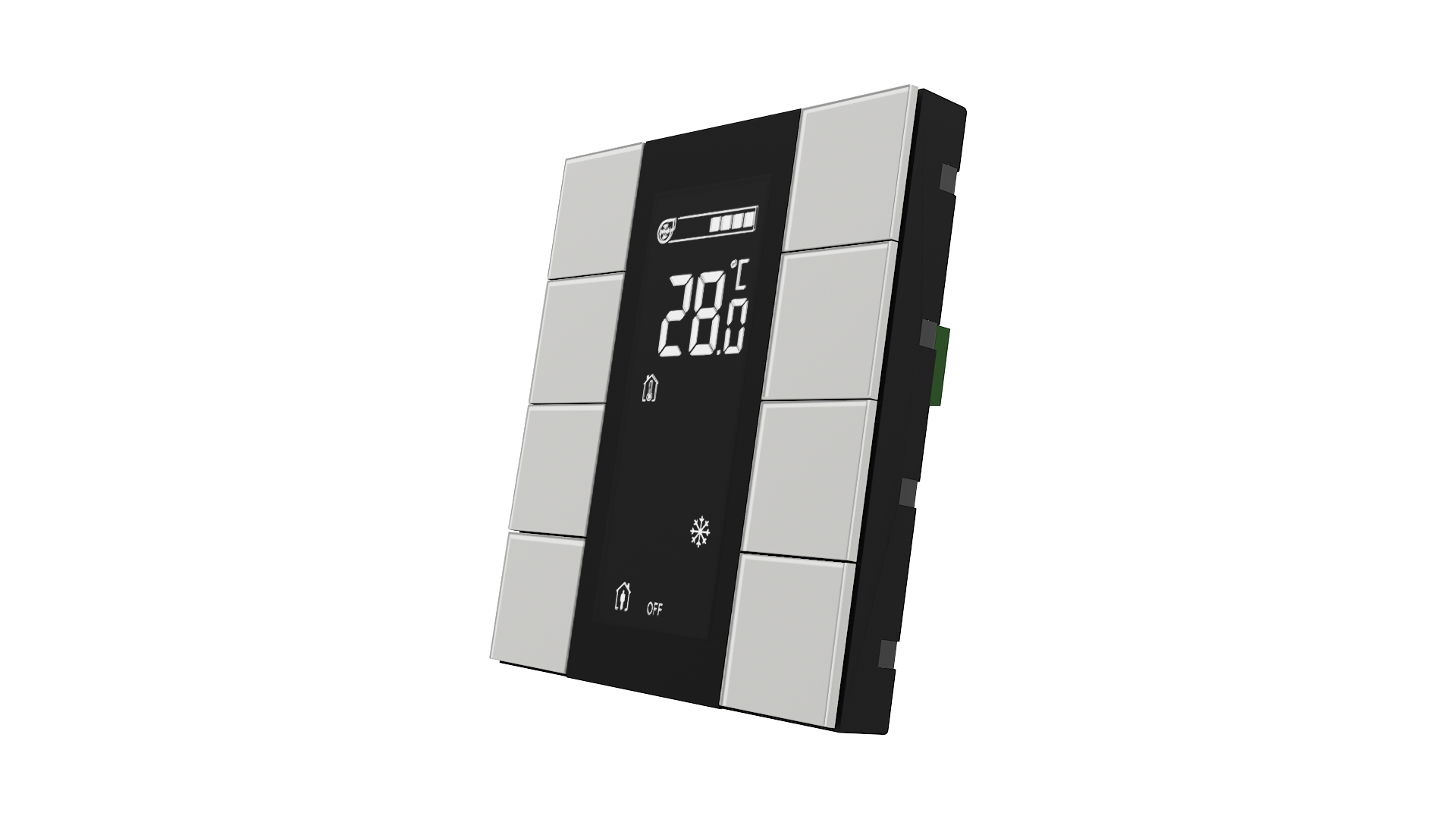KNX Raumtemperatursensor mit Air Quality Sensor iSwitch+ Glas Weiß 8 Tasten KNX Raumtemperatursensor mit Air Quality Sensor iSwitch+ Glas Weiß 8 Tasten
