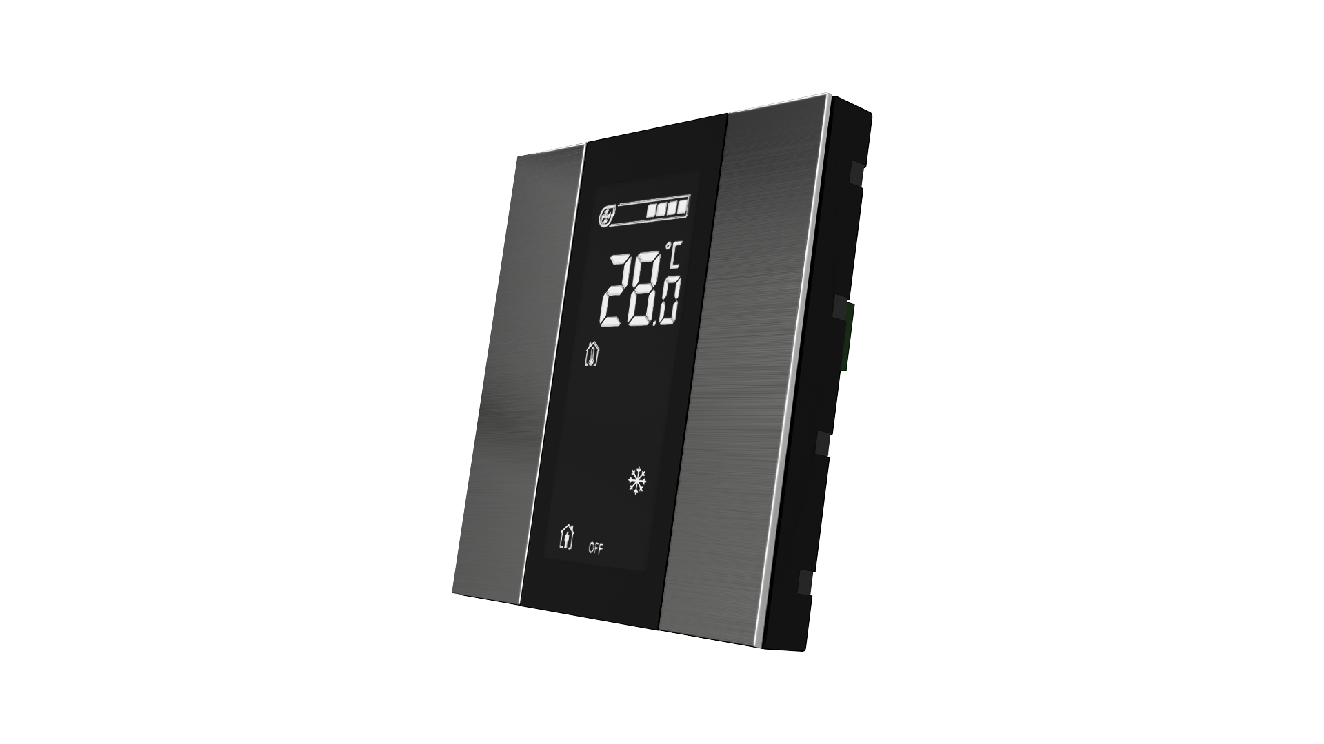 KNX Raumtemperatursensor mit Air Quality Sensor iSwitch+ Edelstahl  Natur 2 Tasten