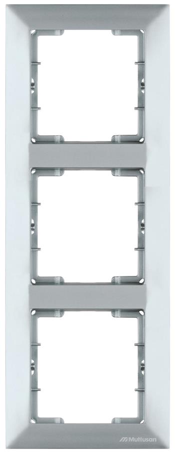 3 fach Rahmen vertikal Silber (CANDELA Metall Optik)