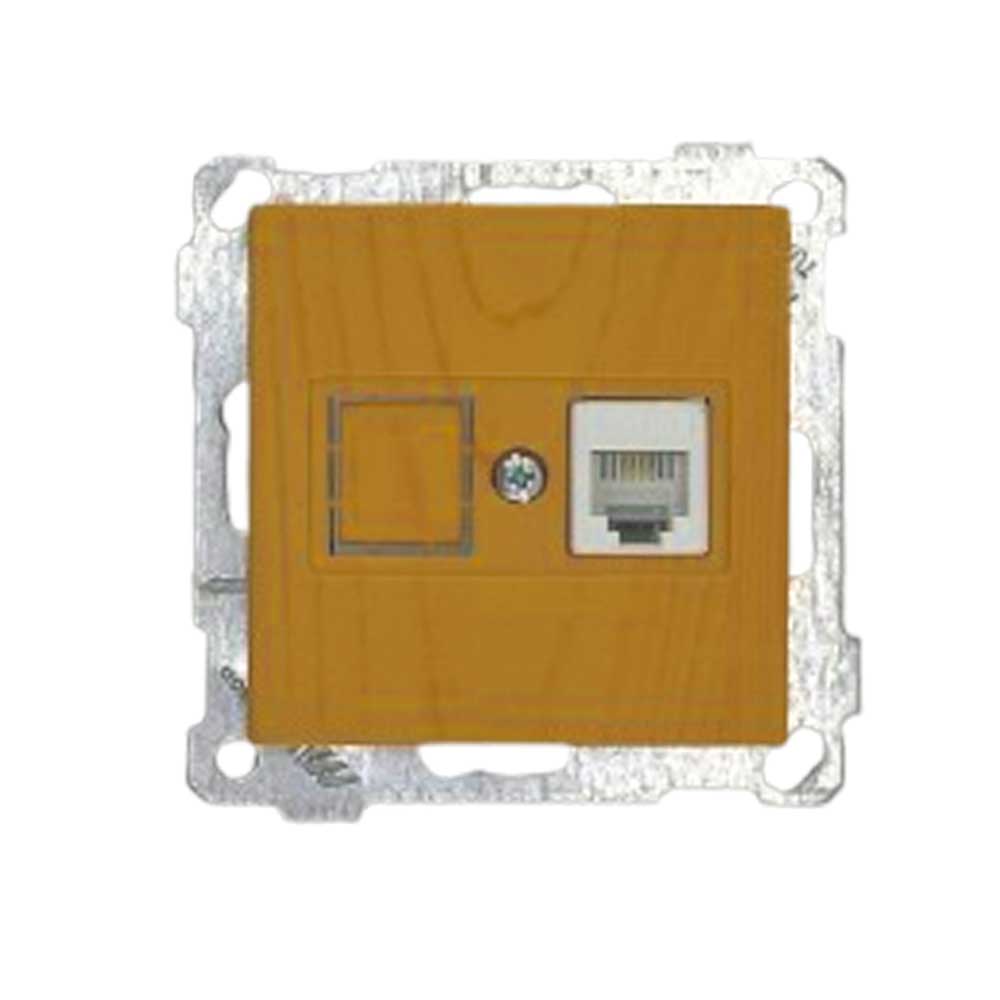 1 fach Telefondose Eiche Holz Optik- CANDELA Schalterserie