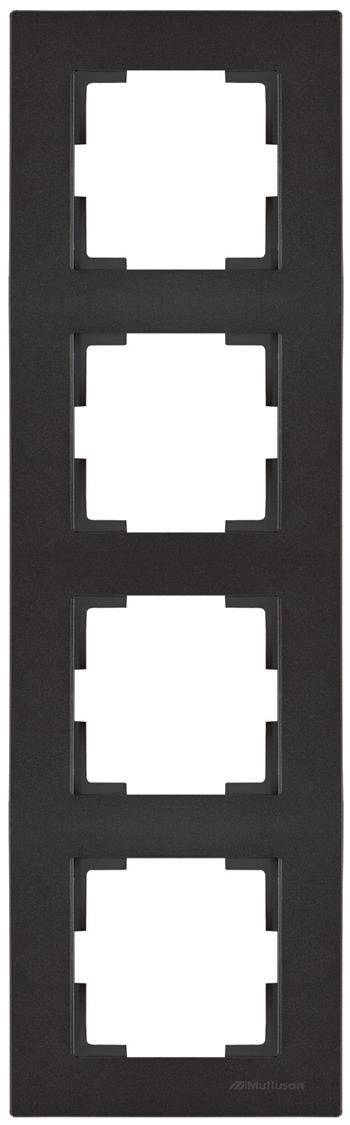 4 fach Rahmen vertikal Schwarz (RITA Metall Optik)