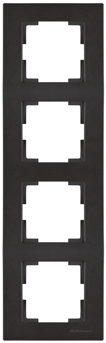 4 fach Rahmen vertikal Schwarz Matt - RITA Schalterserie 4 fach Rahmen vertikal Schwarz Matt - RITA Schalterserie