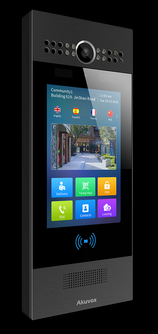 IP Video Türsprechanlage mit 7" Touchscreen und Gesichtserkennung (Unterputz) - Schwarz