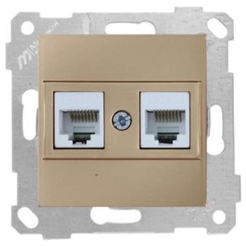 2 fach Netzwerk CAT5e Gold Optik - RITA Schalterserie 2 fach Netzwerk CAT5e Gold Optik - RITA Schalterserie