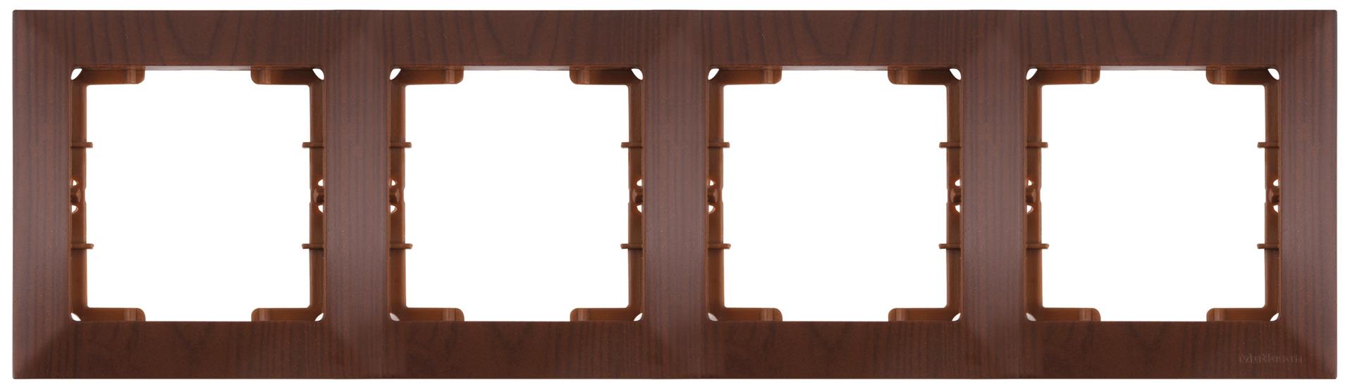 4 fach Rahmen horizontal Walnuss (CANDELA Holz Optik)