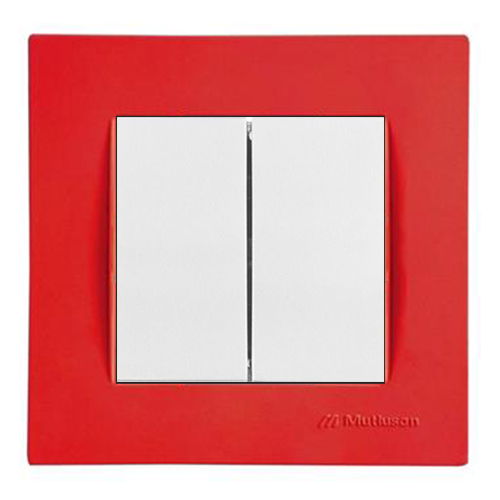 Serienschalter / 2 fach Schalter inkl. Rahmen Rot Serienschalter / 2 fach Schalter inkl. Rahmen Rot