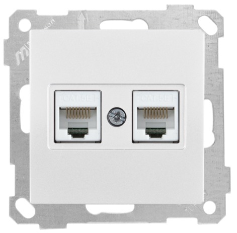 2 fach Netzwerk CAT5e Weiß - RITA Schalterserie 2 fach Netzwerk CAT5e Weiß - RITA Schalterserie