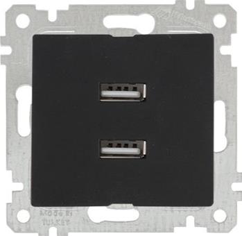 2 fach USB Steckdose mit Ladefunktion Schwarz Matt - RITA Schalterserie 2 fach USB Steckdose mit Ladefunktion Schwarz Matt - RITA Schalterserie