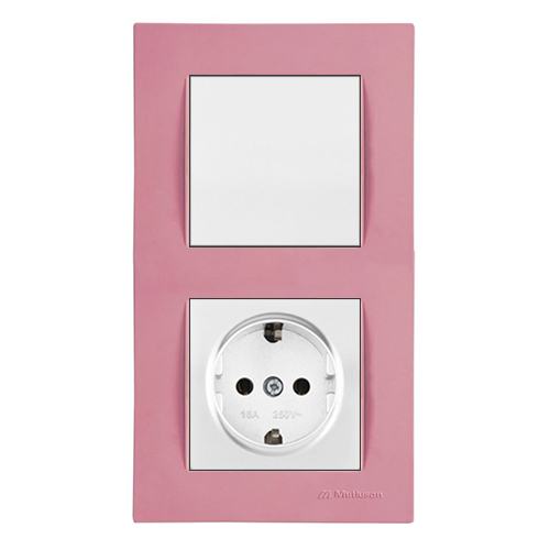 Schalter und Steckdose mit KS inkl. Rosa Rahmen Schalter und Steckdose mit KS inkl. Rosa Rahmen