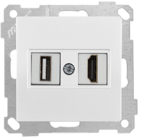 HDMI und USB Steckdose Weiß - RITA Schalterserie HDMI und USB Steckdose Weiß - RITA Schalterserie