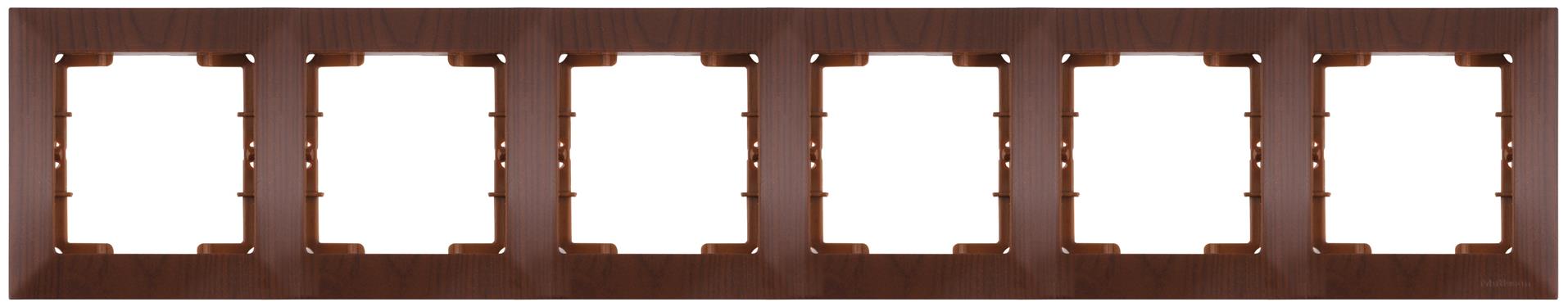 6 fach Rahmen horizontal Walnuss (CANDELA Holz Optik)