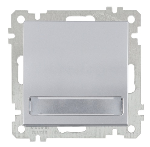 Schalter mit beleuchtetem Namensschild Silber (CANDELA Metall Optik)