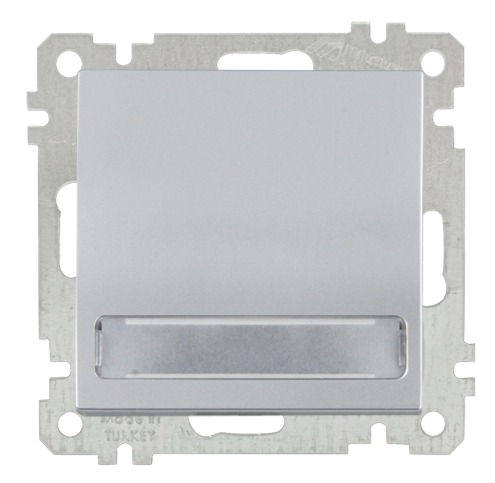 Schalter mit beleuchtetem Namensschild Silber (CANDELA Metall Optik) Schalter mit beleuchtetem Namensschild Silber (CANDELA Metall Optik)