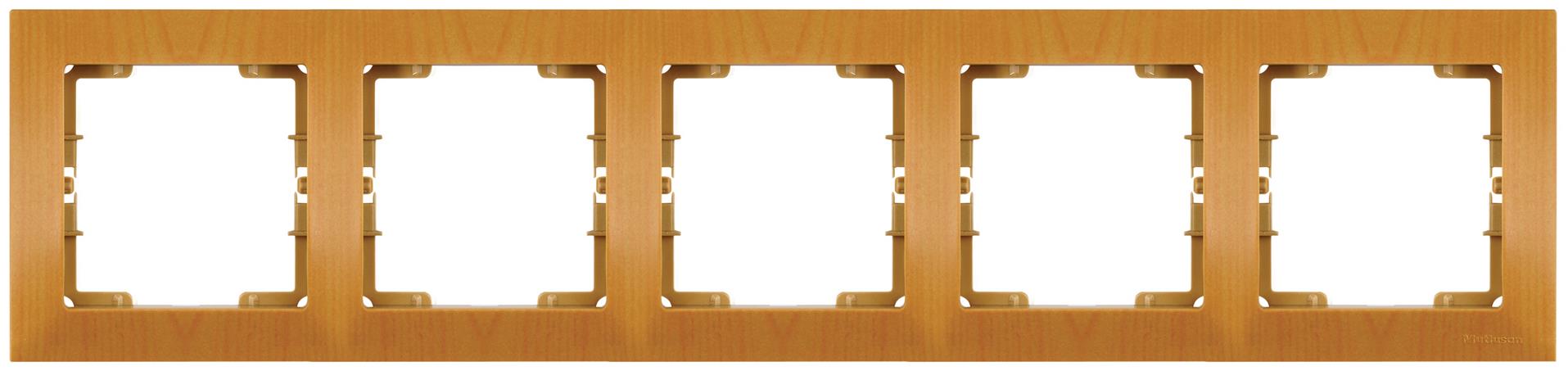 5 fach Rahmen horizontal Eiche Holz Optik - CANDELA Schalterserie