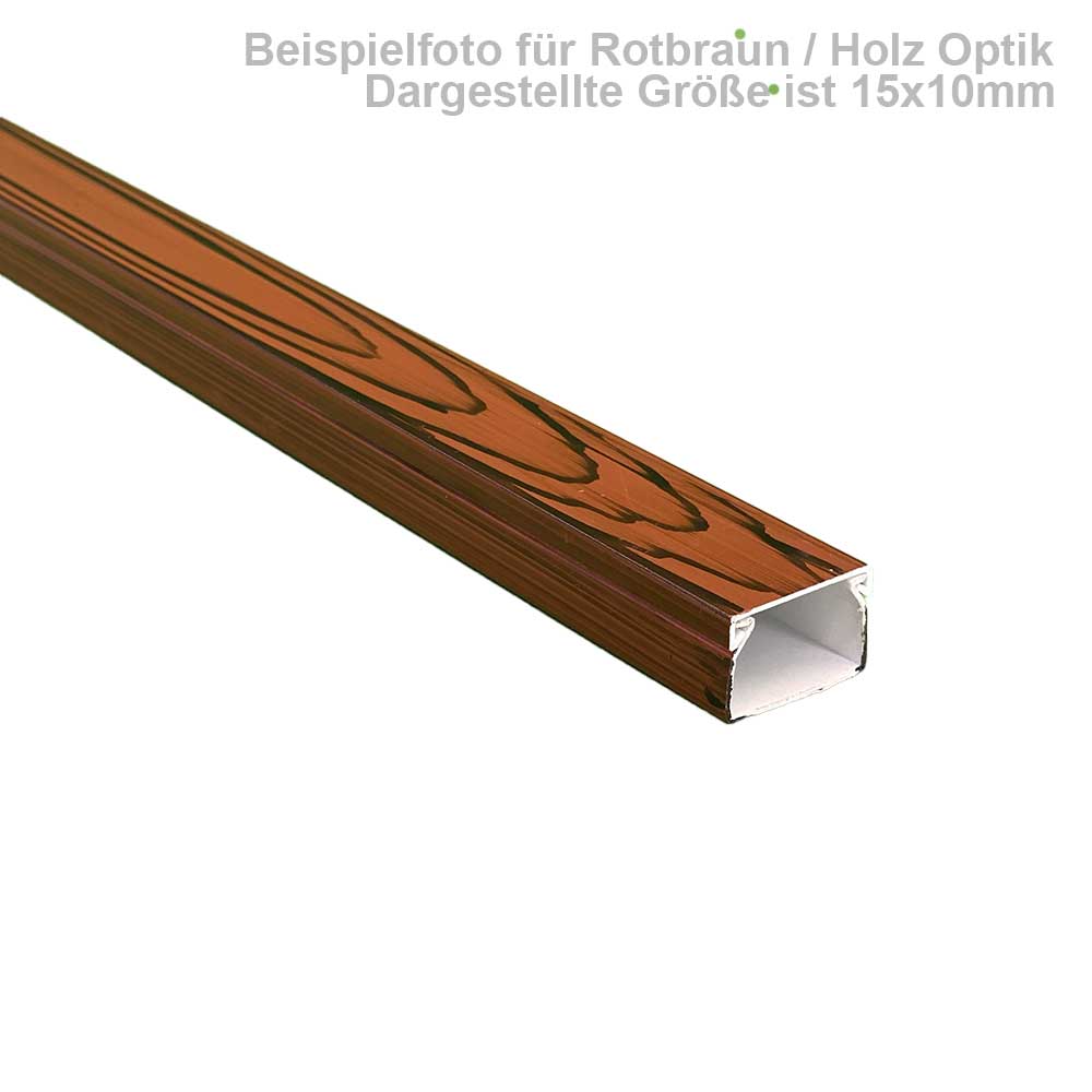 20x10 mm Kabelkanal Rot Braun Schrauben / Bohren 2m