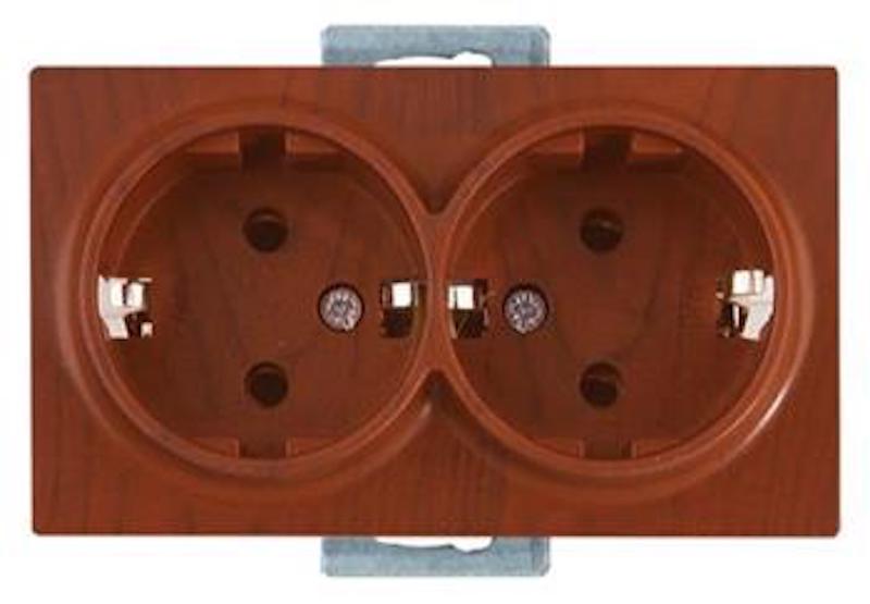 2 fach Steckdose Kirsche (CANDELA Holz Optik) 2 fach Steckdose Kirsche (CANDELA Holz Optik)