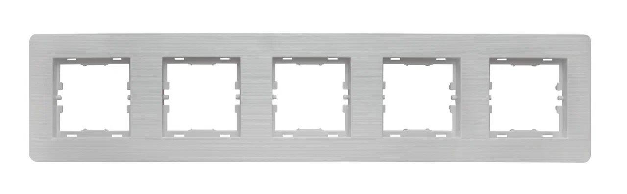 5fach Rahmen Horizontal gebürstet Grau - SELENE Schalterserie