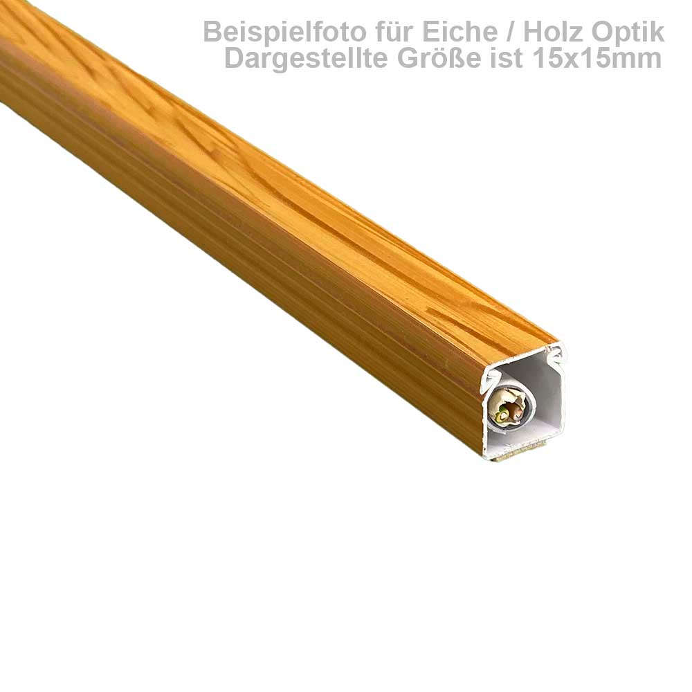20x10 mm Kabelkanal Eiche Holz Optik Selbstklebend 2x 1m