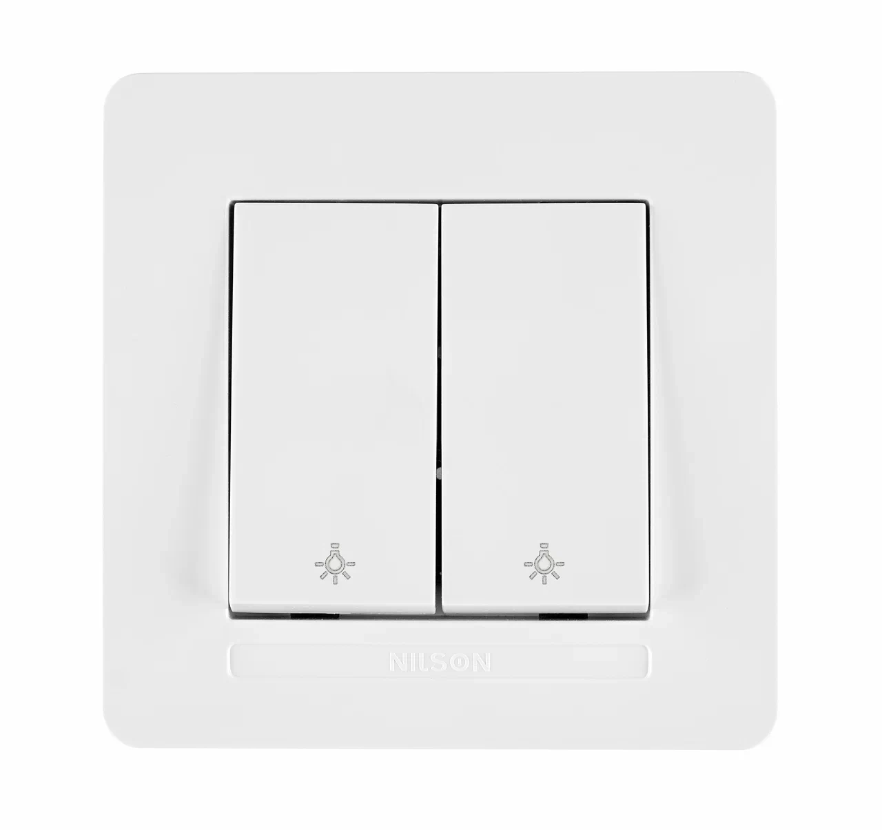 Serienschalter 2-fach Rahmen Set Weiß · SELENE