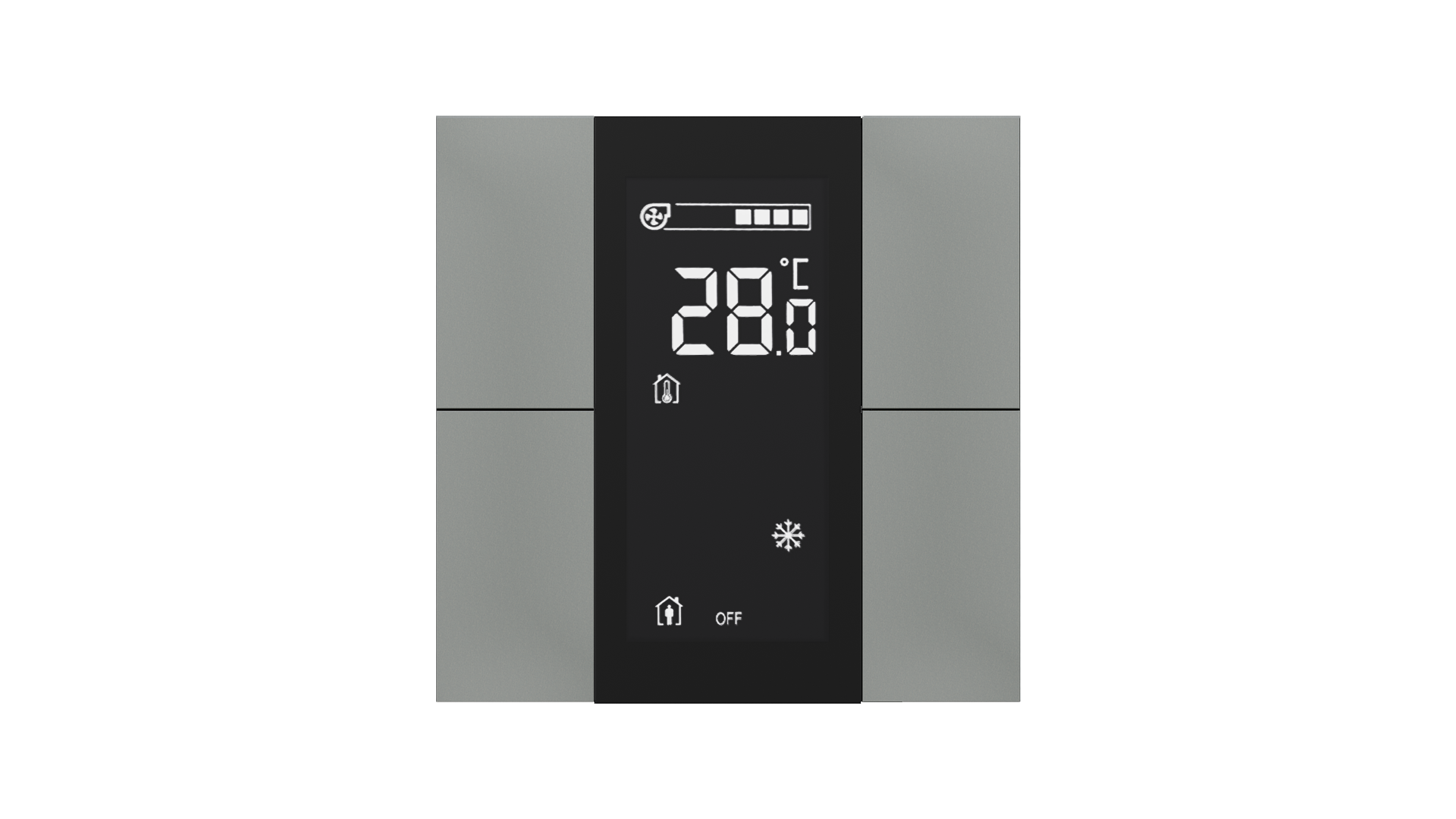 KNX Taster mit Display iSwitch · grau Metalloptik 4 KNX Taster mit Display iSwitch · grau Metalloptik 4