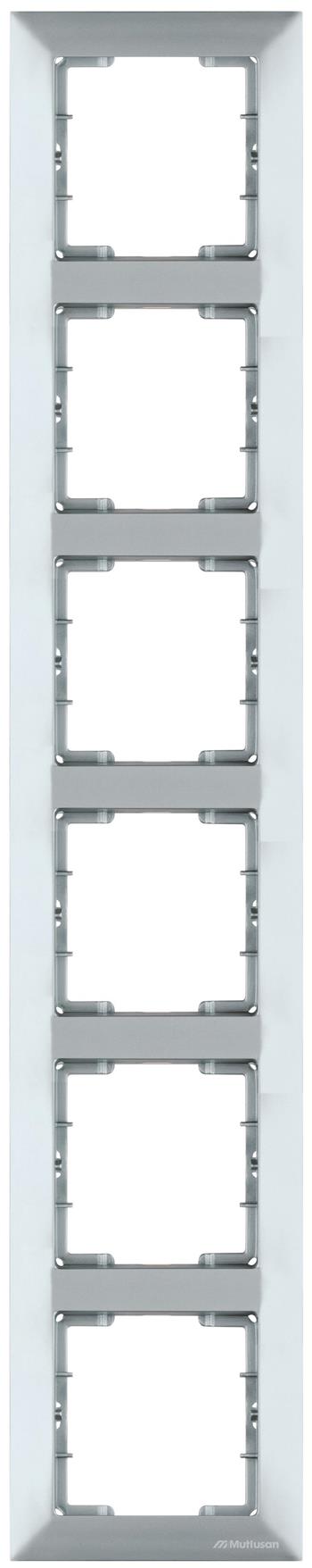 6 fach Rahmen vertikal Silber (CANDELA Metall Optik)