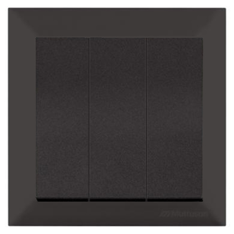 3-fach Schalter mit Rahmen Schwarz - CANDELA Schalterserie 3-fach Schalter mit Rahmen Schwarz - CANDELA Schalterserie