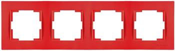 4 fach Rahmen horizontal Rot (RITA Pastell Farben)
