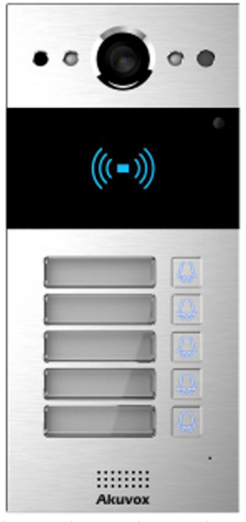 IP Video Türsprechanlage mit 5 Ruftasten und Namensschild (Aufputz) IP Video Türsprechanlage mit 5 Ruftasten und Namensschild (Aufputz)
