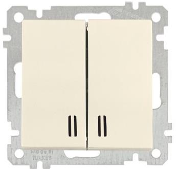 2 fach Kontrollschalter Creme (CANDELA Standard) 2 fach Kontrollschalter Creme (CANDELA Standard)