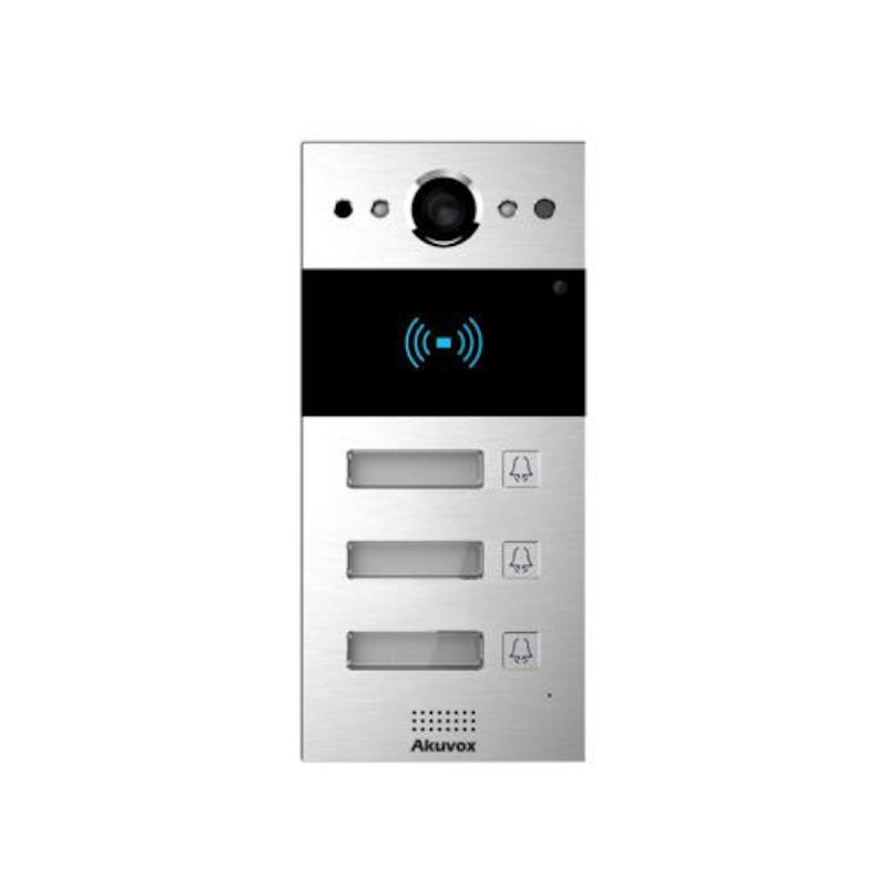 IP Video Türsprechanlage mit 3 Ruftasten und Namensschild (Aufputz) IP Video Türsprechanlage mit 3 Ruftasten und Namensschild (Aufputz)