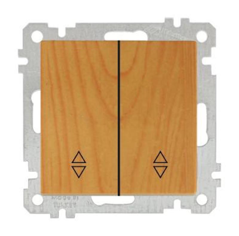 2 fach Wechselschalter mit Rahmen Eiche Holz Optik - CANDELA Schalterserie 2 fach Wechselschalter mit Rahmen Eiche Holz Optik - CANDELA Schalterserie