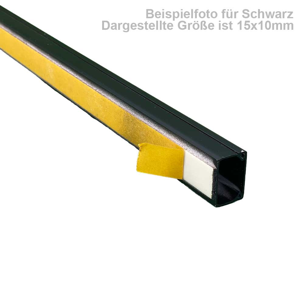 25x16 mm Kabelkanal Schwarz Selbstklebend  2x 1m