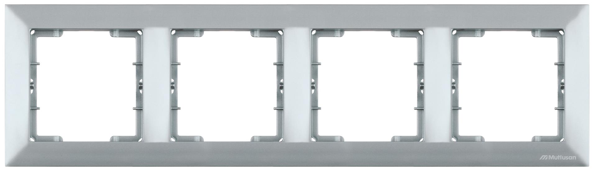 4 fach Rahmen horizontal Silber (CANDELA Metall Optik)