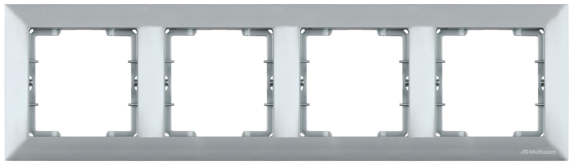 4 fach Rahmen horizontal Silber (CANDELA Metall Optik) 4 fach Rahmen horizontal Silber (CANDELA Metall Optik)