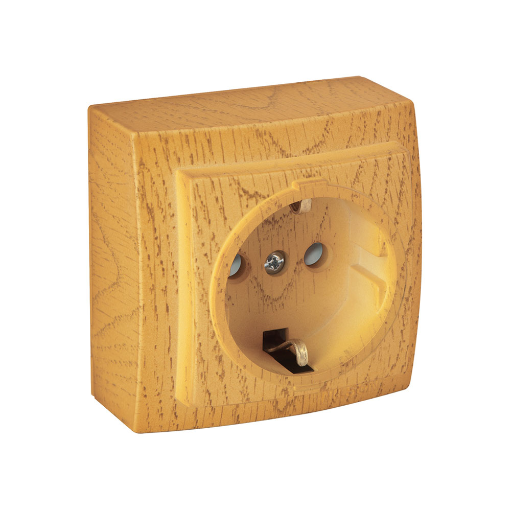 Steckdose mit Kindersicherung Eiche · THEMIS Steckdose mit Kindersicherung Eiche · THEMIS