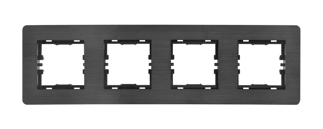 4fach Rahmen Horizontal gebürstet Anthrazit - SELENE Schalterserie