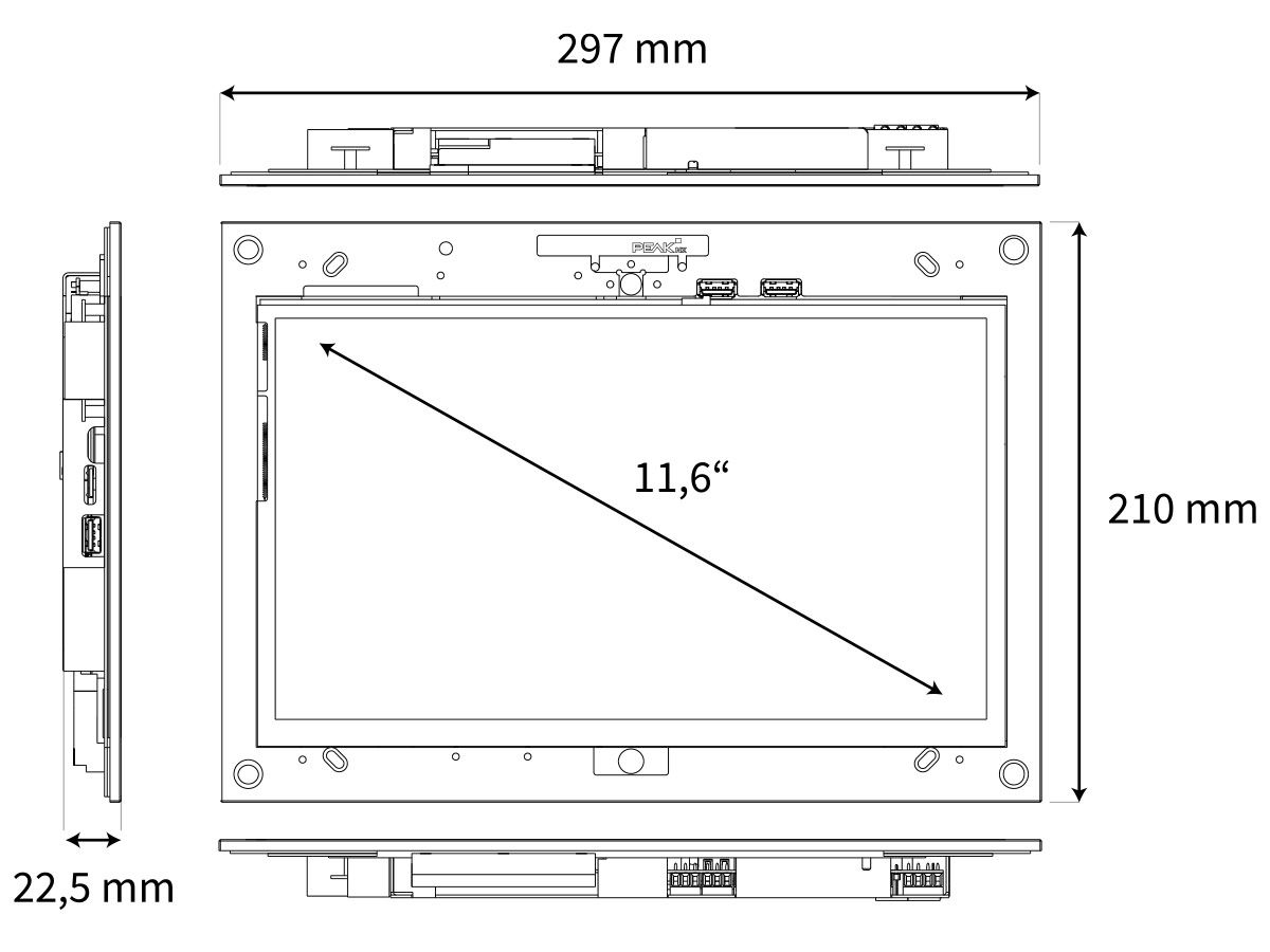Controlmini Austauschset Merten Touchpanel 7 und Feller Home-Panel 7 - Schwarz