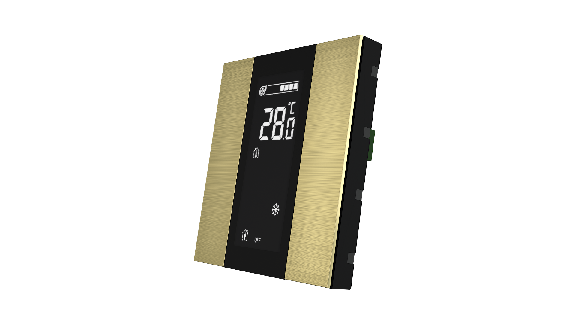 KNX Raumtemperatursensor iSwitch+ Aluminium Gold 2 Tasten