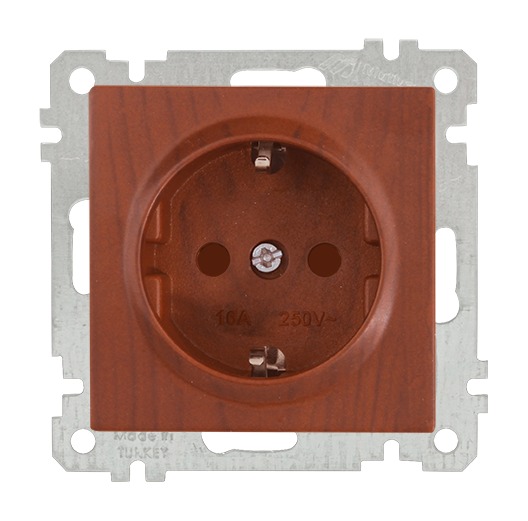 Steckdose mit Kindersicherung Kirsche (RITA Holz Optik) Steckdose mit Kindersicherung Kirsche (RITA Holz Optik)