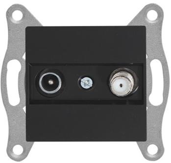SAT Dose Durchgangsdose 4dB Schwarz Matt - RITA Schalterserie