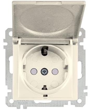 Steckdose mit Deckel und Kindersicherung creme (CANDELA Standard) Steckdose mit Deckel und Kindersicherung creme (CANDELA Standard)
