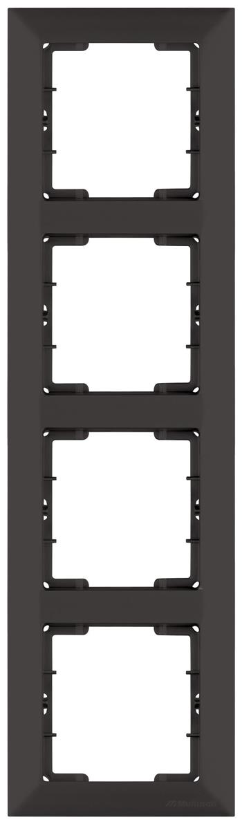 4 fach Rahmen, vertikal, Schwarz (CANDELA Metall Optik)