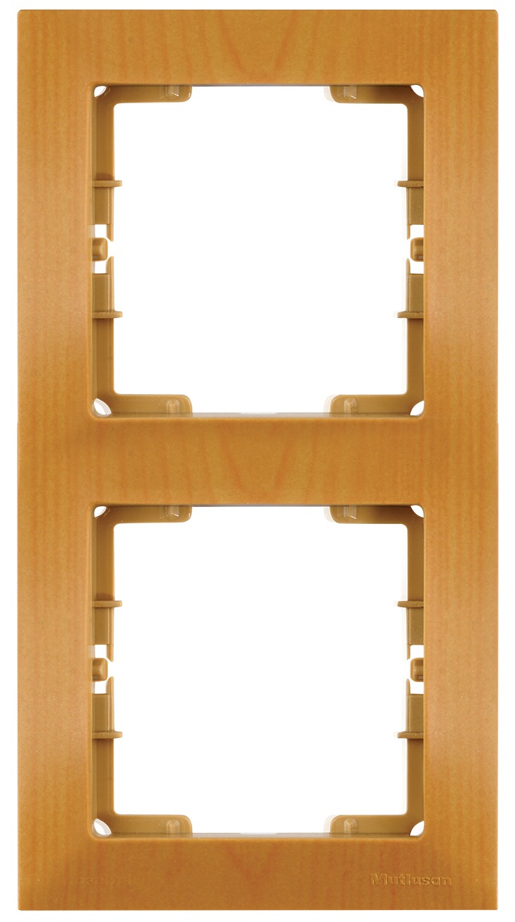 2 fach Rahmen vertikal Eiche Holz optik - CANDELA Schalterserie