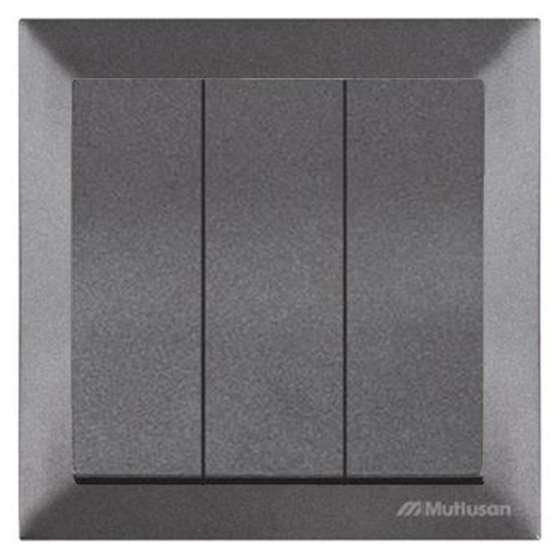 3-fach Schalter mit Rahmen Anthrazit - CANDELA Schalterserie 3-fach Schalter mit Rahmen Anthrazit - CANDELA Schalterserie