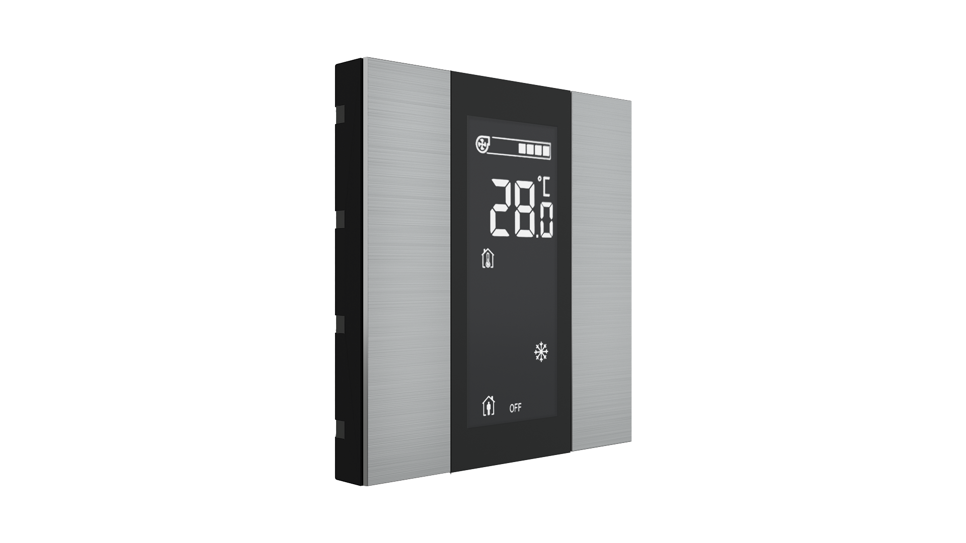 KNX Raumtemperatursensor iSwitch+ Aluminium Natur 2 Tasten