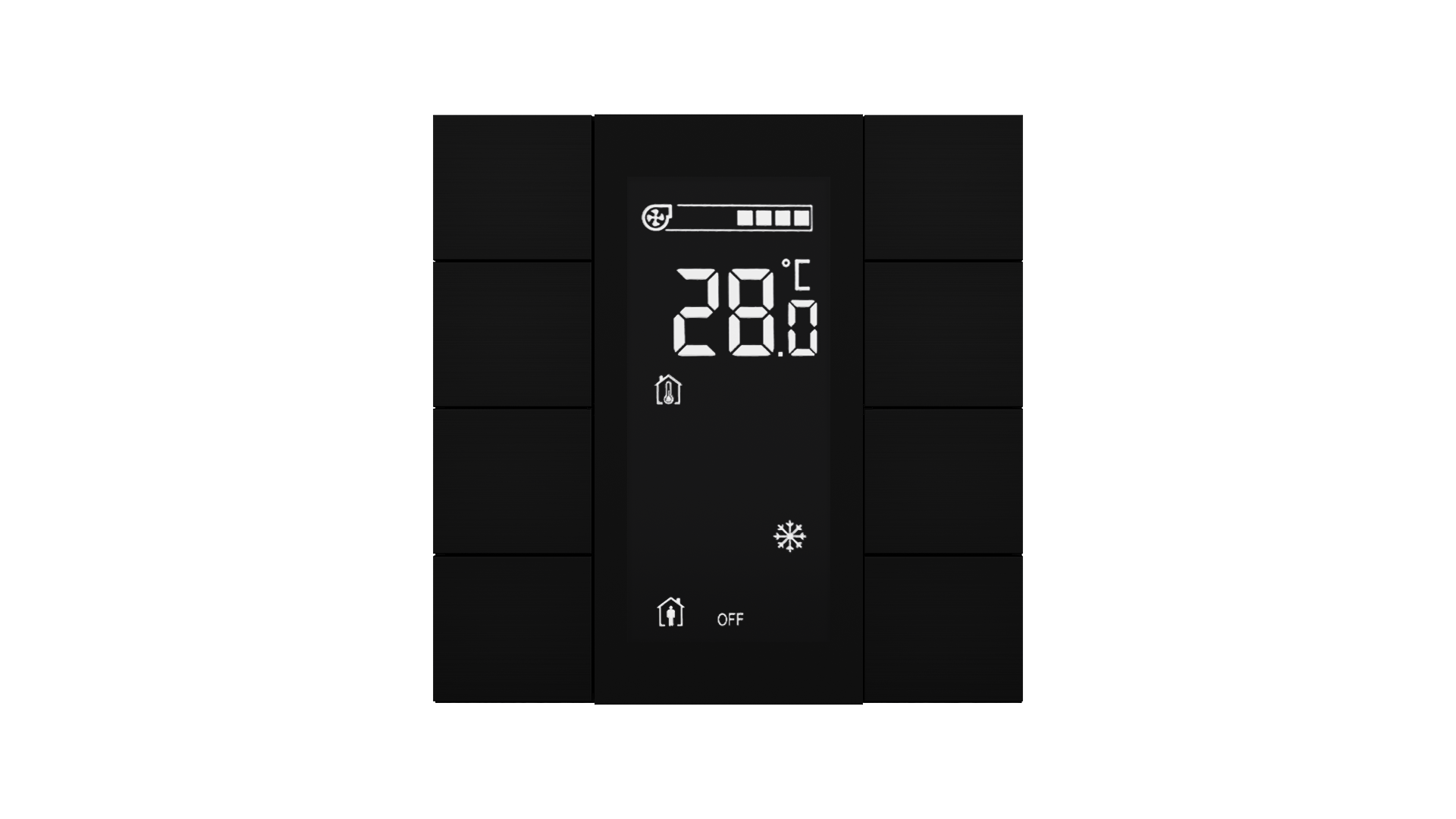 KNX Taster mit Display iSwitch · Aluminium Schwarz 8