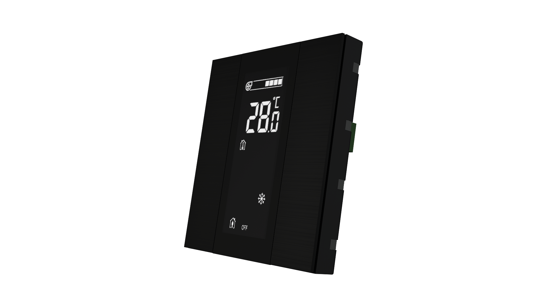 KNX Raumtemperatursensor mit Air Quality Sensor iSwitch+ Aluminium Schwarz 2 Tasten